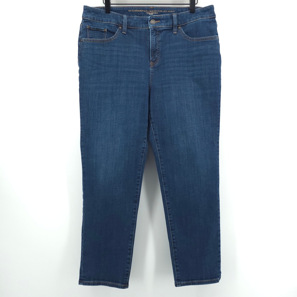 Chico's So Slimming Girlfriend Slim Leg Ankle Women's Jeans 2R (US 12R) Blue